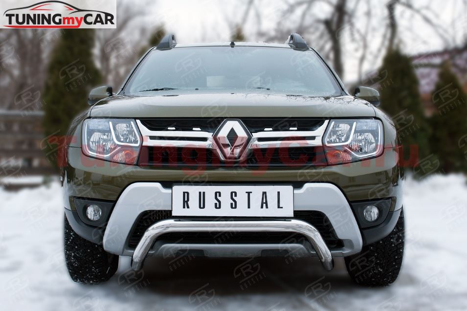 Защита переднего бампера D63 (волна) для Renault Duster 2015-