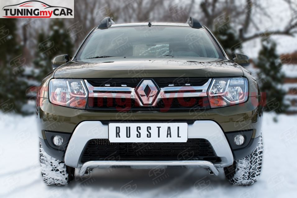 Защита переднего бампера D42 (волна) для Renault Duster 2015-