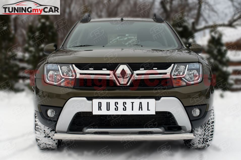 Защита переднего бампера D75X42 (дуга) для Renault Duster 2015-