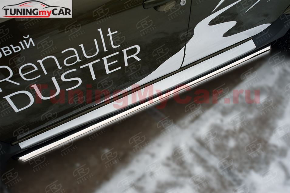 Пороги труба D63 (вариант 1) для Renault Duster 2015-2020
