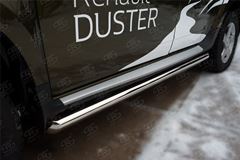 Пороги труба D63 (вариант 1) для Renault Duster 2015-2020