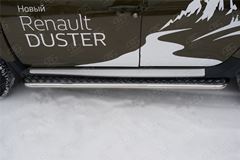Пороги труба D42 с листом (вариант 1) для Renault Duster 2015-