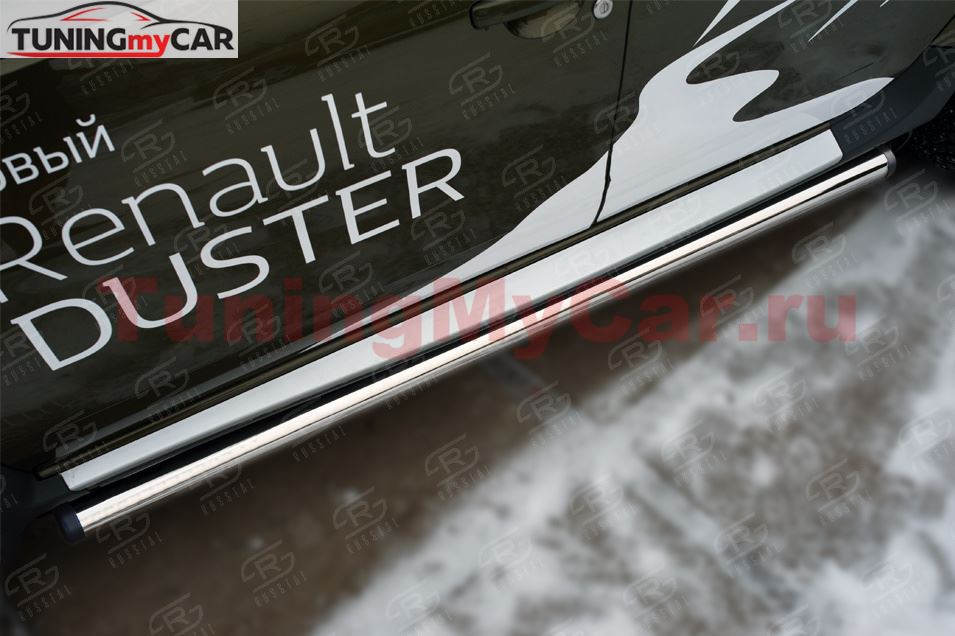 Пороги труба D63 (вариант 2) для Renault Duster 2015-2020