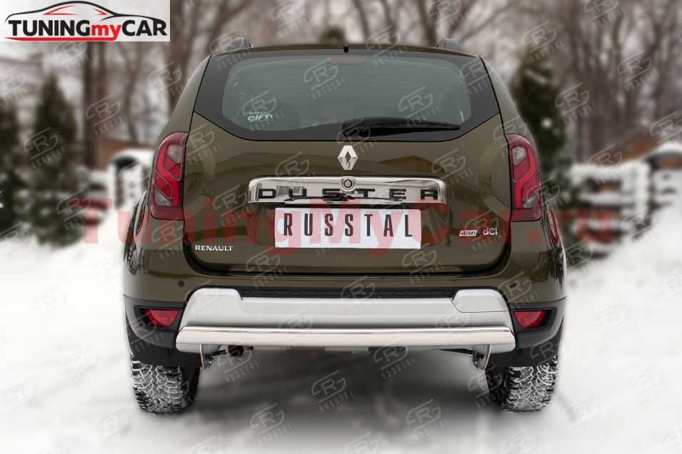 Защита заднего бампера D75х42 (дуга) для Renault Duster 2015-