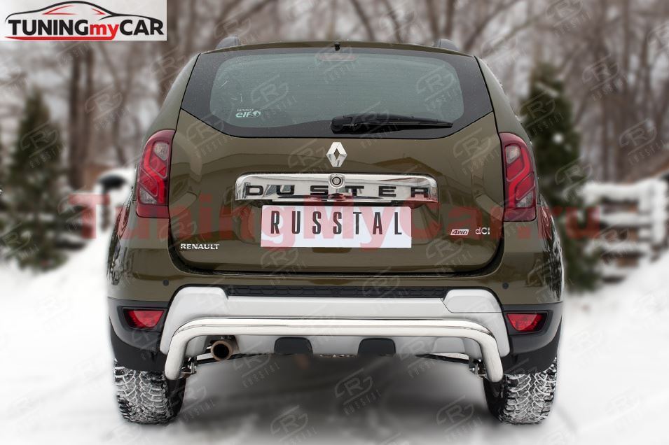Защита заднего бампера D63 (волна) для Renault Duster 2015-