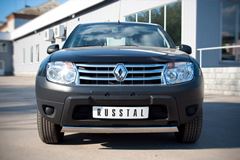 Защита переднего бампера D75х42 овал для Renault Duster 4x2 2011-