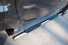 Пороги труба D76 с накладками (вариант 3) для Renault Duster 4x2 2011-