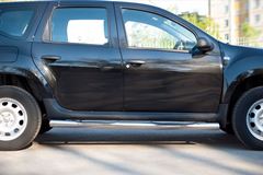 Пороги труба D76 с накладками (вариант 3) для Renault Duster 4x2 2011-