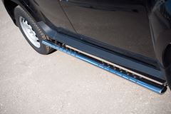 Пороги труба D75х42 овал с проступью для Renault Duster 4x2 2011-