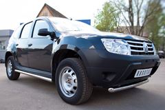 Пороги труба D63 (вариант 3) для Renault Duster 4x2 2011-