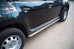 Пороги труба D63 (вариант 1) для Renault Duster 4x2 2011-
