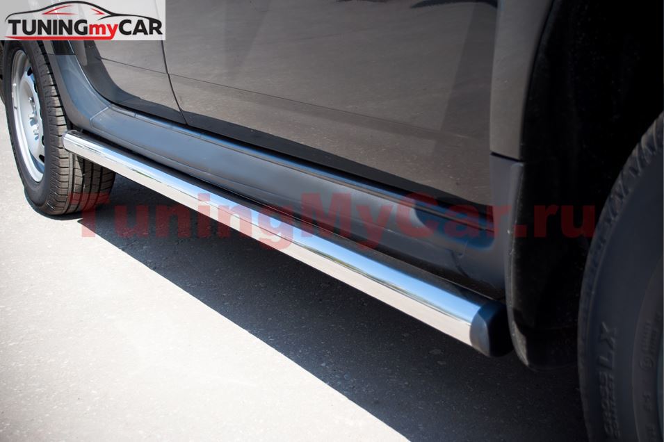 Пороги труба D63 (вариант 2) для Renault Duster 4x2 2011-