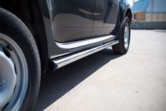 Пороги труба D63 (вариант 2) для Renault Duster 4x2 2011-