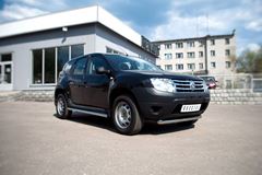 Пороги труба D63 (вариант 2) для Renault Duster 4x2 2011-