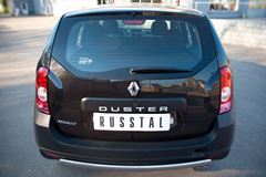 Защита заднего бампера D75х42 овал для Renault Duster 4x2 2011-