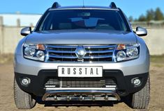 Защита переднего бампера D42 волна + зубы для Renault Duster 4x4 2011-