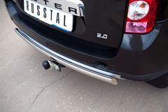 Защита заднего бампера D75х42 овал для Renault Duster 4x4 2011-