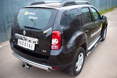 Защита заднего бампера D75х42 овал для Renault Duster 4x4 2011-