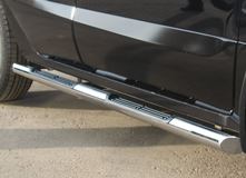 Пороги труба D76 с накладками (вариант 1) для Renault Koleos 2008-2011
