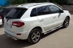 Пороги труба D76 с накладками (вариант 3) для Renault Koleos 2012-