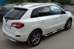 Пороги труба D76 с накладками (вариант 2) для Renault Koleos 2012-