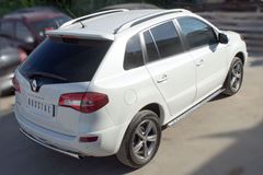 Пороги труба D75х42 овал с проступью для Renault Koleos 2012-