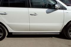 Пороги труба D63 (вариант 1) для Renault Koleos 2012-