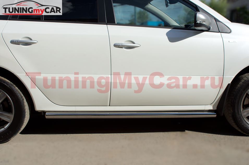 Пороги труба D63 (вариант 3) для Renault Koleos 2012-