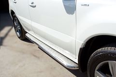 Пороги труба D42 с листом для Renault Koleos 2012-