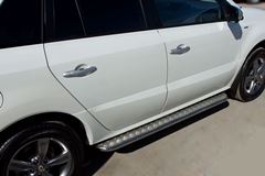 Пороги труба D42 с листом для Renault Koleos 2012-