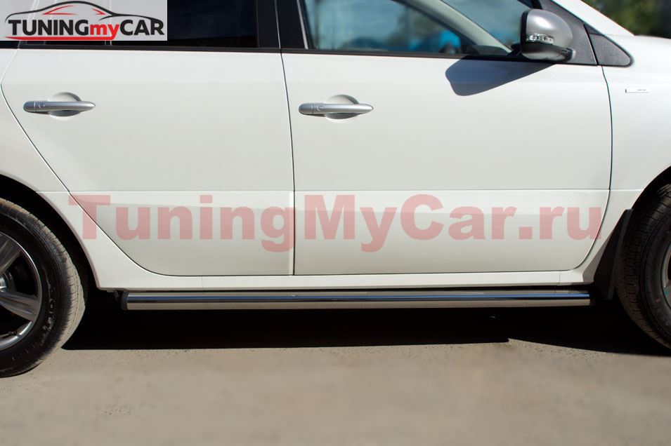 Пороги труба D63 (вариант 2) для Renault Koleos 2012-