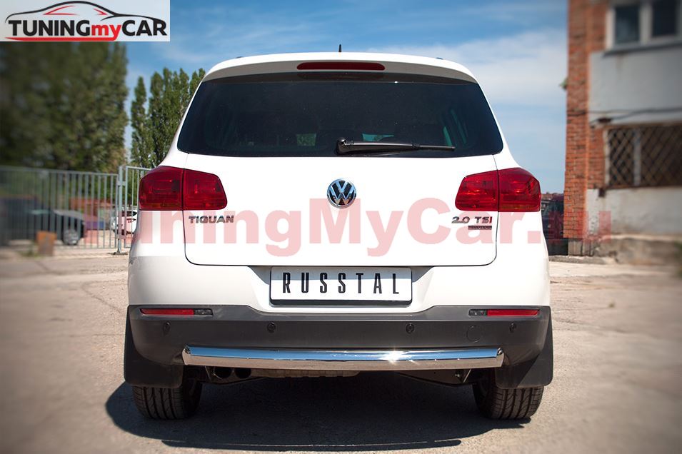 Защита заднего бампера D76 (дуга) для Volkswagen Tiguan Sport & Style (Trend & Fun) 2011-