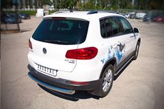 Защита заднего бампера D76 (дуга) для Volkswagen Tiguan Sport & Style (Trend & Fun) 2011-