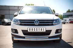 Защита переднего бампера D76/42 (дуга) для Volkswagen Tiguan Sport & Style (Trend & Fun) 2011-