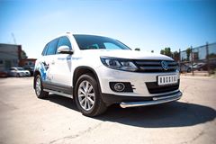 Защита переднего бампера D76/42 (дуга) для Volkswagen Tiguan Sport & Style (Trend & Fun) 2011-