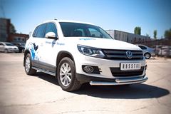 Защита переднего бампера D63/63 (дуга) для Volkswagen Tiguan Sport & Style (Trend & Fun) 2011-