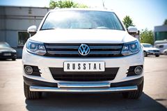 Защита переднего бампера D76/63 (дуга) для Volkswagen Tiguan Sport & Style (Trend & Fun) 2011-