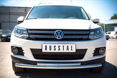 Защита переднего бампера D63/42 (дуга) для Volkswagen Tiguan Sport & Style (Trend & Fun) 2011-