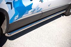 Пороги труба D63 (вариант 1) для Volkswagen Tiguan Sport & Style (Trend & Fun) 2011-
