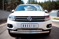Защита переднего бампера D76/63 (дуга) для Volkswagen Tiguan Track & Field (Track & Style) 2011-