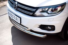 Защита переднего бампера D76/63 (дуга) для Volkswagen Tiguan Track & Field (Track & Style) 2011-
