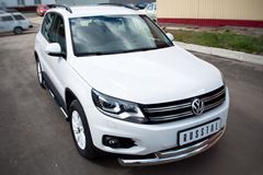Защита переднего бампера D76/63 (дуга) для Volkswagen Tiguan Track & Field (Track & Style) 2011-