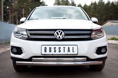 Защита переднего бампера D63/63 (дуга) для Volkswagen Tiguan Track & Field (Track & Style) 2011-