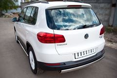 Защита заднего бампера D75х42 овал для Volkswagen Tiguan Track & Field (Track & Style) 2011-