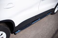 Пороги труба D76 с накладками (вариант 2) для Volkswagen Tiguan Track & Field (Track & Style) 2011-