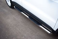 Пороги труба D76 с накладками (вариант 1) для Volkswagen Tiguan Track & Field (Track & Style) 2011-