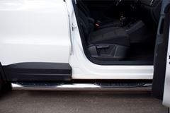 Пороги труба D76 с накладками (вариант 1) для Volkswagen Tiguan Track & Field (Track & Style) 2011-