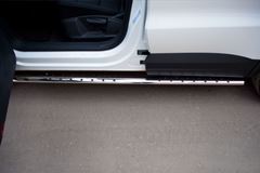 Пороги труба D75х42 овал с проступью для Volkswagen Tiguan Track & Field (Track & Style) 2011-