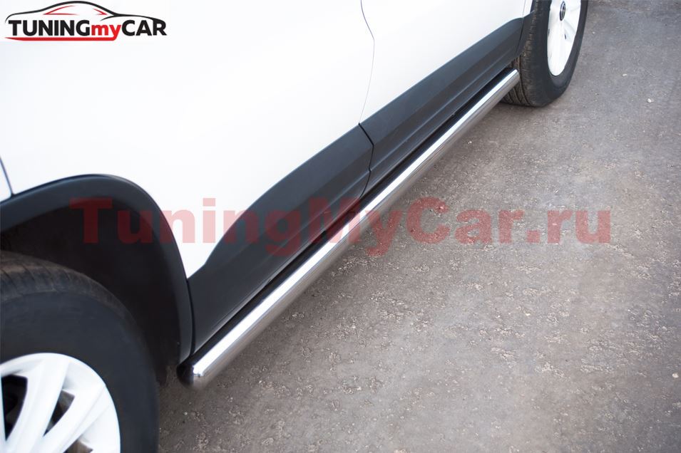 Пороги труба D63 (вариант 3) для Volkswagen Tiguan Track & Field (Track & Style) 2011-