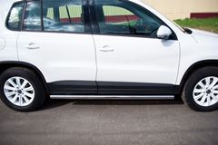 Пороги труба D63 (вариант 3) для Volkswagen Tiguan Track & Field (Track & Style) 2011-